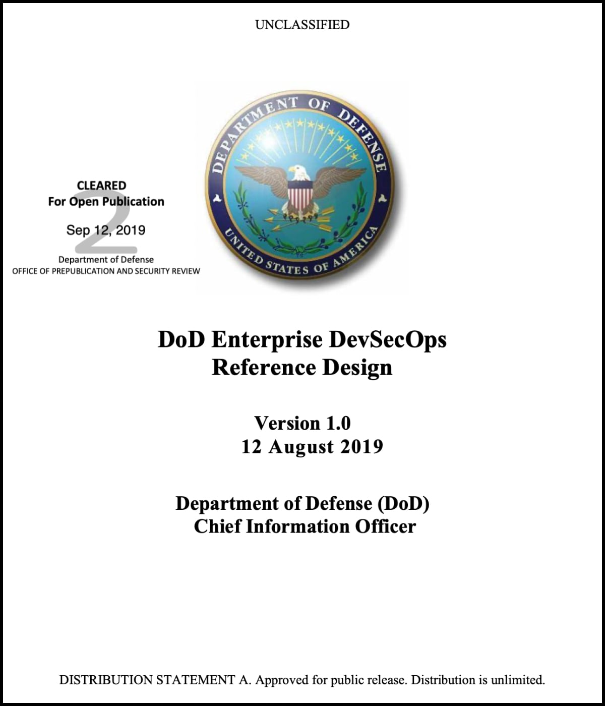 DoD Enterprise DevSecOps Reference Design Cover